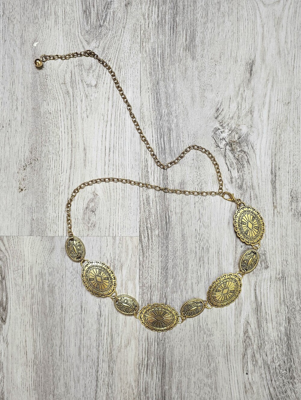 Geomertric Boho Antique-Gold Statement Belt